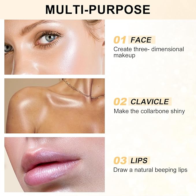 Boobeen Highlighter Makeup Highlighter Powder Palette, Shimmer Illuminator