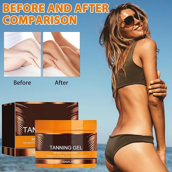 Luxury Intensive Tanning Gel,Brown Intensive Tanning Luxe Gel,Natural Tanning Accelerator Cream, Beauty Brown Tanning Gel for Natural Tan Skin,Tanning Cream for Sunbeds & Outdoor Sun(2pcs)