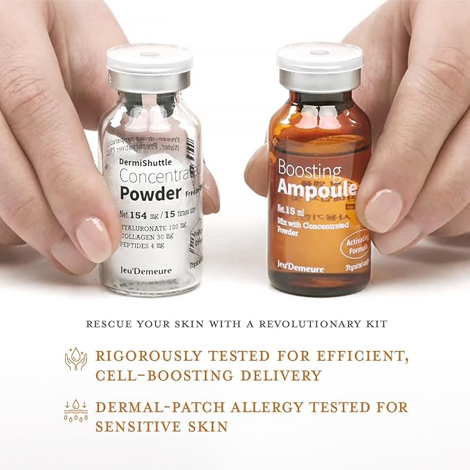 JEU'DEMEURE DermiShuttle Lifting Kit - Anti Aging Serum, Face Serum for Firming, Anti Wrinkle, Skin Elasticity, Hydrating with Collagen, Peptides, Korean Skincare (2 Weeks)