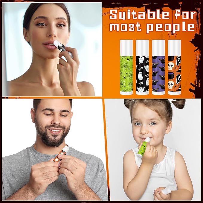 80 Pcs Halloween Lip Balm Ghost Styles