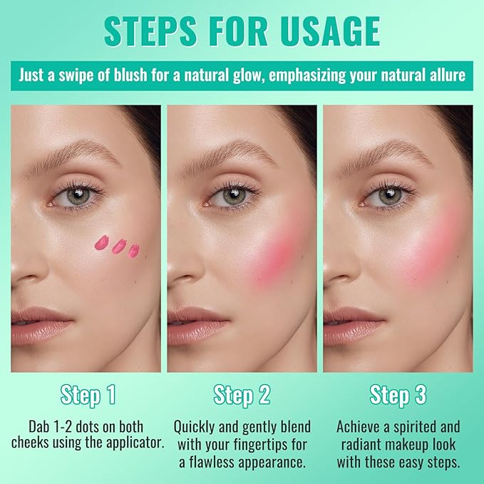 Liquid Blush, Soft Moisturizing Matte Blush, Blendable Face 03 Peachy-Pink