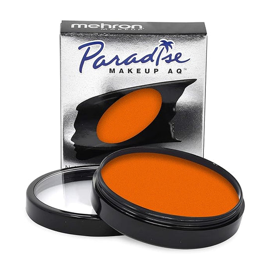 Mehron Makeup Paradise Makeup AQ Pro Size | Stage & Screen Performance, Face & Body Painting, Beauty, Cosplay, and Halloween | Water Activated Face Paint, Body Paint 1.4 oz (40 g) - Orange