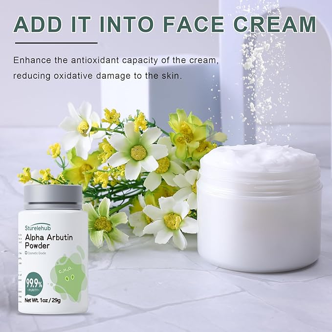 Alpha Arbutin Powder, 99.9% Purity, Cosmetic Grade, Alp 1OZ