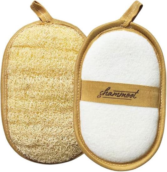 Natural Loofah Exfoliating Body Scrubber – Jordanian Natural Loofah Sponge Exfoliates Face & Body for Healthier Skin – 2-Sided Lufas for Men & Women – Body Wash Scrubber (Pack of 1)