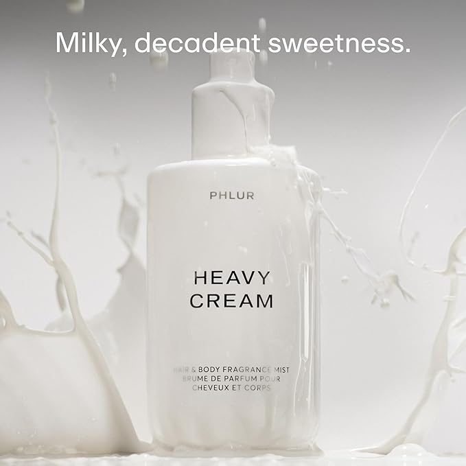 PHLUR Heavy Cream Body Mist – Hair and Body Mist for Women & Body Spray for Men – Marshmallow, Whipped Cream, Jasmine, Coconut Cream & Vanilla Body Spray (8 FL Oz)