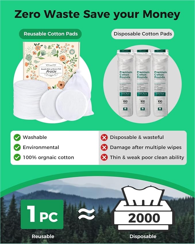 Prociv reusable makeup remover pads