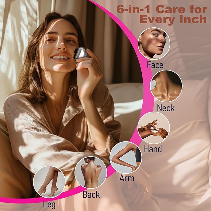 Facial Hair Removal for Women, 3D Floating Blade Rotary Razor, Wet/Dry Electric Shaver, Portable & USB Rechargeable Epilator Hair Remover for Face, Upper Lip, Chin, Arms & Legs (Silver)