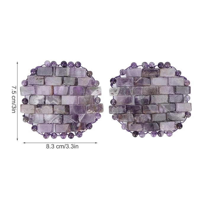 ZJchao Jade Eye Mask, Amethyst Eye Pack Wrinkle Puff Eliminate Dark Circles Fading Quartz Stone Eye Patch Jade Stone, Reusable Jade Eye Pack For Cold & Heat Compress