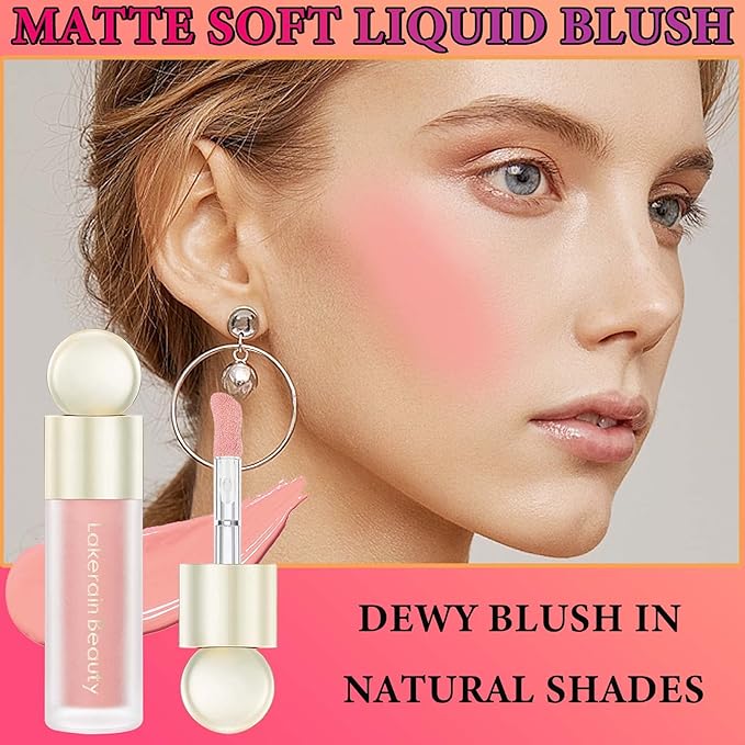 Matte Soft Liquid Blush,Waterproof Long Lasting Moisturizing Velvet Blushes Makeup（#01）