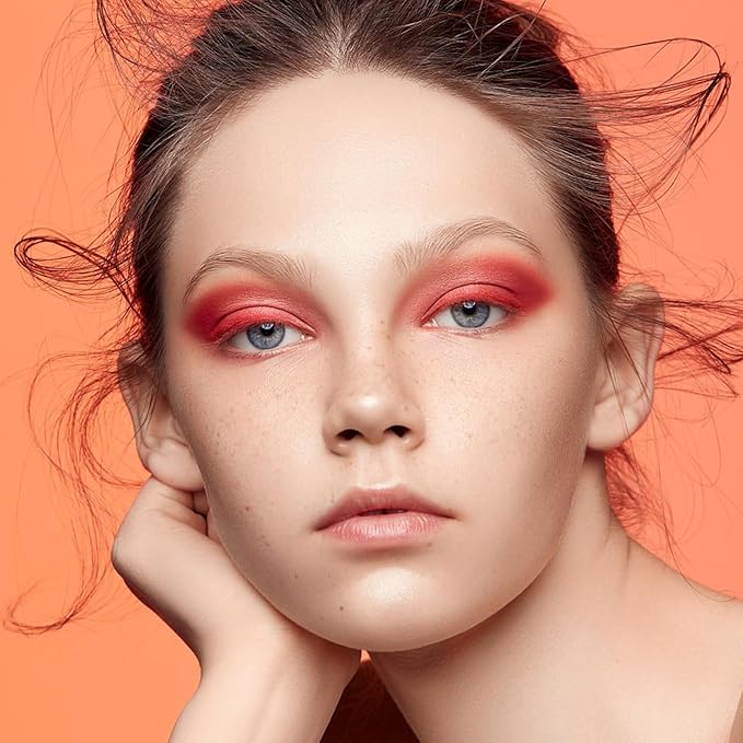 Erinde Single Red Matte Eyeshadow Palette, High Pigmented Eye Shadow Powder, Long Lasting, Ultra-Blendable, Intense Color