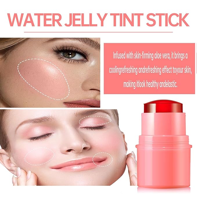Milk Jelly Blush - Milk Blush - Sheer Cheek & Lip Stain，Long Lasting Milk Jelly Tint Have Transparent & Bright Colors (New set)