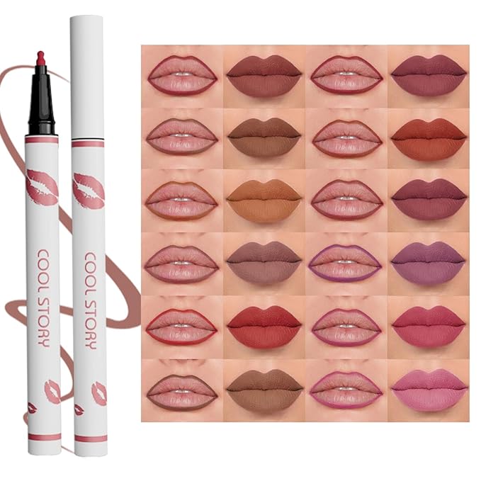 COOL STORY Matte Lip Liner Pencil - Waterproof, Non-Fading, Long-Lasting Plump Effect for Fuller Lips Makeup, Soft & Smooth Texture Easy Glide Lipstick 07#