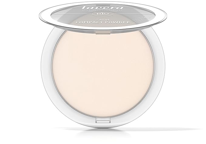 lavera Satin Compact Powder -Light 01- nude - almond oil & rice powder - Vegan - matting - long-lasting - Velvety texture 0.32 Fl Oz