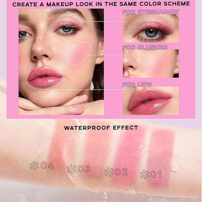 Cooling Water Jelly Tint, Cream Jelly Blush Stick Women #01