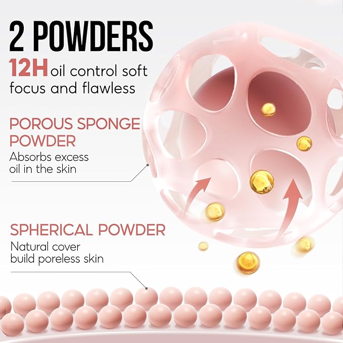 Oil Control Pressed Setting Powder Compact, 12H Longlasting NATURAL, 0. 28Oz