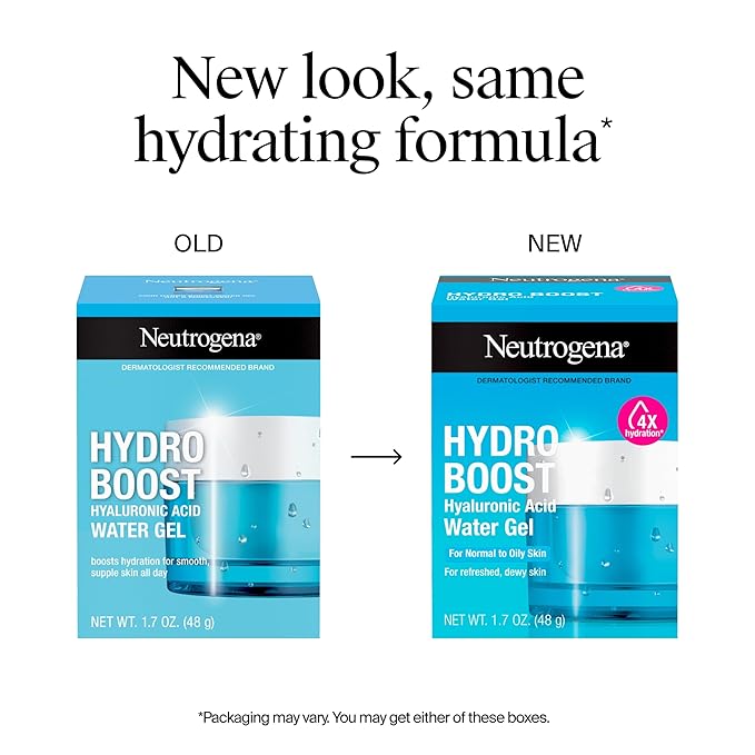 Neutrogena Hydro Boost Water Gel with Signature Fragrance, Hyaluronic Acid Face Moisturizer for Normal to Oily Skin, Delivers Hydration for Refreshed, Dewy Skin, 1.7 fl. oz