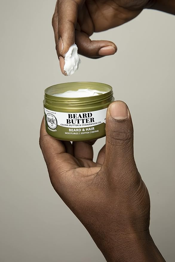 Softsheen-Carson Magic Shaving Beard Grooming Kit for Men with Cedarwood Oil, Includes Beard Butter, Scrub and Cleanser, Gift Set for Facial Hair Care,1 kit