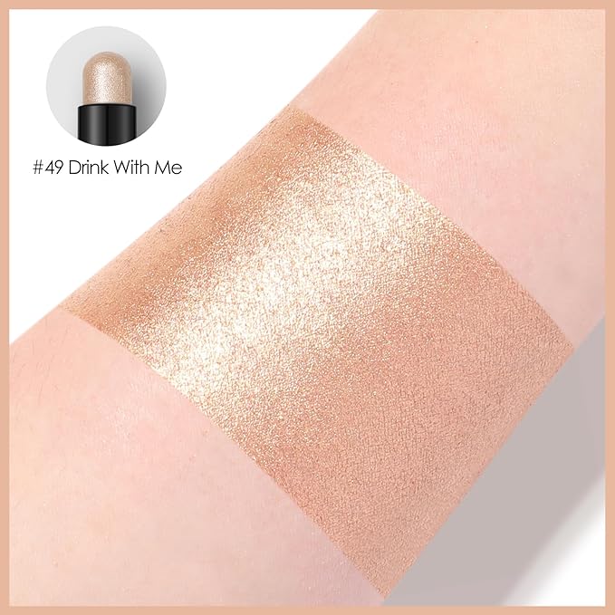 FOCALLURE Shimmer and Matte Cream Eyeshadow Stick,Smooth Brilliant Eye Brightener Pencil for Women,Long Lasting Waterproof Eye Shadow and Liners Makeup,Drink With Me
