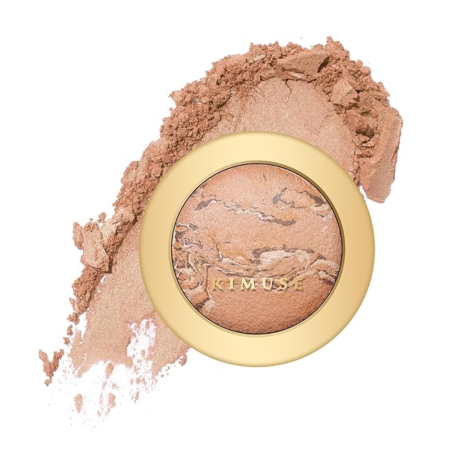 KIMUSE Lighting Glow Baked Foundation, Brighten Color, Color Corrector, Buildable Coverage, Lightweight Powder Foundation, Radiant Natural Finish