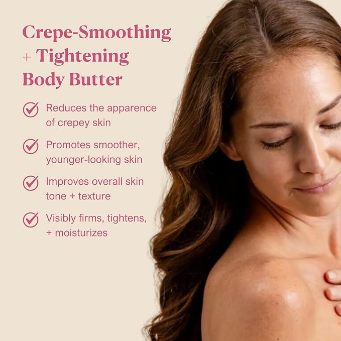 Nakery Skin Toning Body Butter for Women - Firming Body Lotion for Women - Peptide Infused Body Lotion for Crepey & Sagging Skin - Skin Firming Lotion for Neck, Arms & Legs - Summer Rain