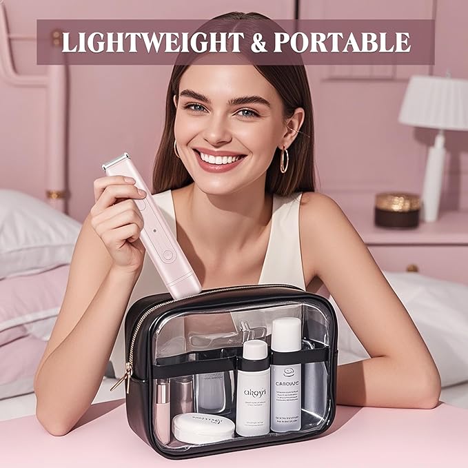 Bikini Trimmer Electric Razors for Women, 2-in-1 Dual-Head Cordless Body Hair Trimmer Facial Hair Removal for Face Lip Chin Pubic Underarm Legs, IPX6 Waterproof, Gifts for Women