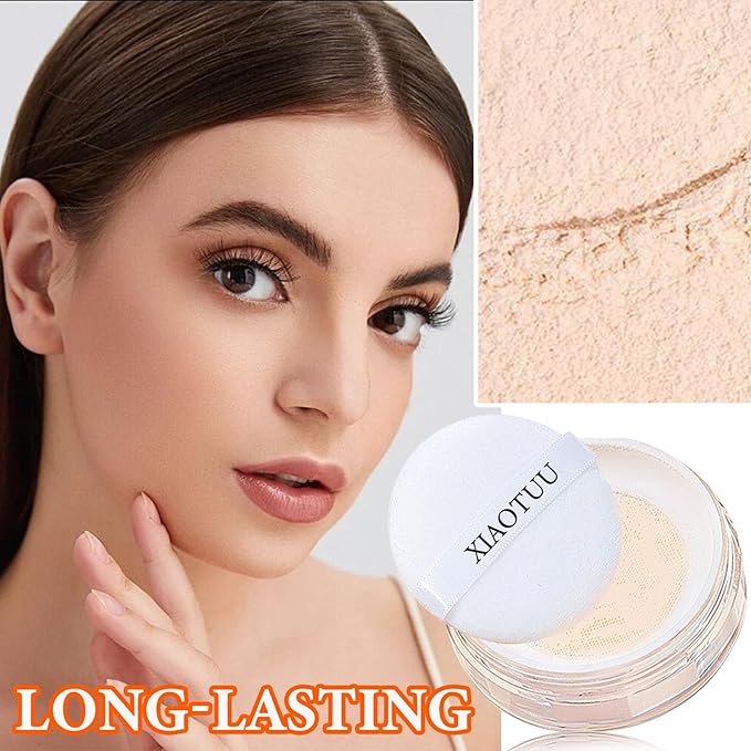 Loose Setting Face Powder,Loose Powder Lightweight & Breathable Women（Natural）