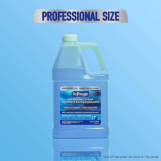 Softsoap Antibacterial Liquid Hand Soap Refill, Refreshing Clean, Moisturizing Hand Soap, 1 Gallon,White