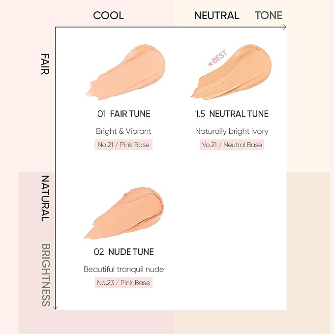 Skin Tune Vegan Cover Cushion Foundation 02 NUDE TUNE | Nude Peach |dewy, glow, long-lasting, double coverage, clean beauty, lightweight, natural look, foundation for sensitive skin, hydrating cushion