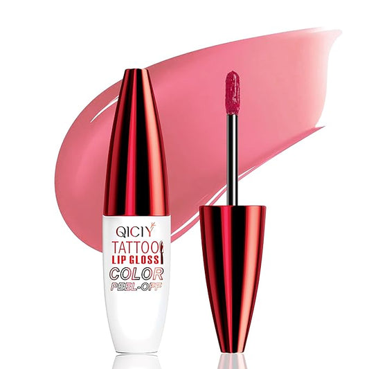 QueenDiary Lip tint Peel Off Lip Stain，Lip Stain Waterproof， Lip Tattoo Peel Off with Matte Finish, Long Lasting, Transfer-proof, Highly Pigmented Color (Neon Rose Stain)