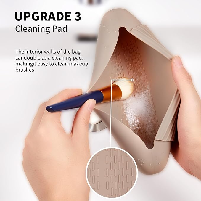 Silicone makeup brush holder travel