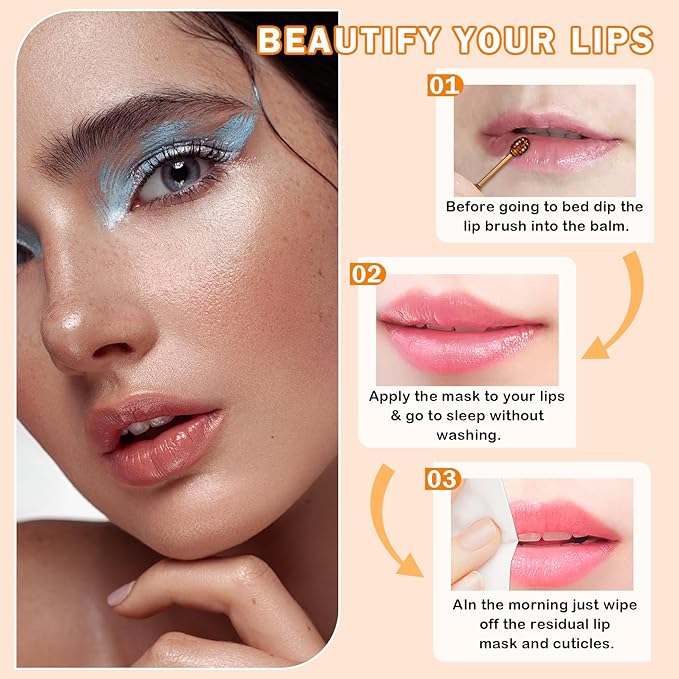 3PCS Bee Lip Balm Honey Pot Apple)