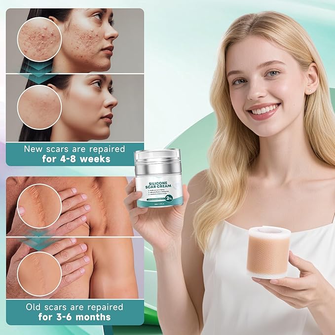 Scar Suite Bundle, Advanced Silicone Scar Cream and Scar Sheets, Advanced Scar Treatment for Surgery, Burns, and Injuries, Professional Grade Results