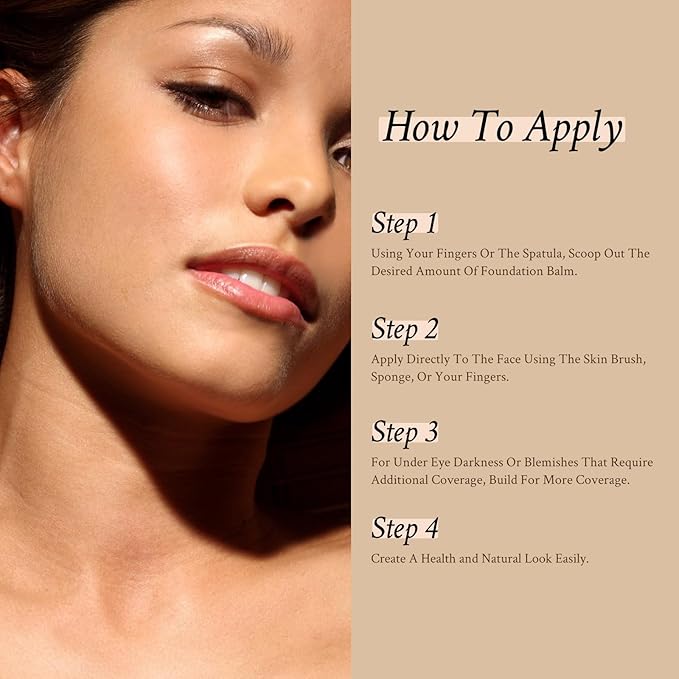 Foundation Balm, Matte Full Coverage Cream Foundation, Mature Skin Foundation, Creamy, Waterproof, Lightweight Face Makeup, 0.99 oz (BUFF BEIGE)