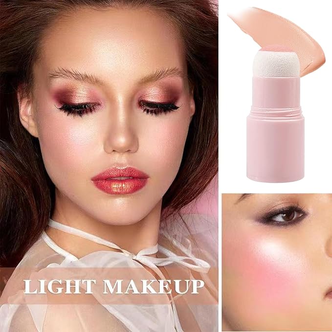 Cream Blush Stick with Brush,Waterproof Multi Cream Blush Skin K4
