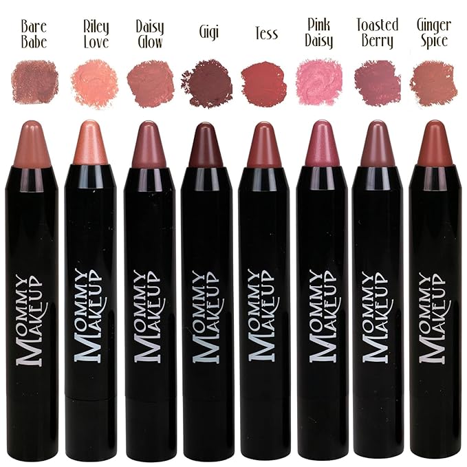 Mommy Makeup Triple Sticks Lipstick, Cream Blush & Teatment All-In-One with Shea & Cocoa Butter - Soft & Creamy Moisturizing Lip Crayon For Lips & Cheeks (Toasted Berry)