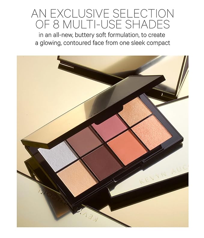 Kevyn Aucoin Sculpt and Define Contour Book Volume 4: All-in-one makeup artist palette compact. Defines facial features. Eyes, cheekbone, nose & jawline. Highlighters to glow. All skin tones & shapes.