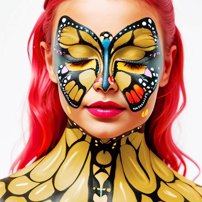 MEICOLY Yellow Face Body Paint Stick(1.06 Oz),Sally Makeup Dress Face Paint,Cream Blendable Body Paint Stick,Sweatproof Waterproof Ginger Tan Face Paint for Halloween Special Effects SFX Cosplay