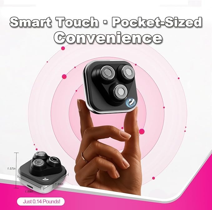 Facial Hair Removal for Women, 3D Floating Blade Rotary Razor, Wet/Dry Electric Shaver, Portable & USB Rechargeable Epilator Hair Remover for Face, Upper Lip, Chin, Arms & Legs (Silver)