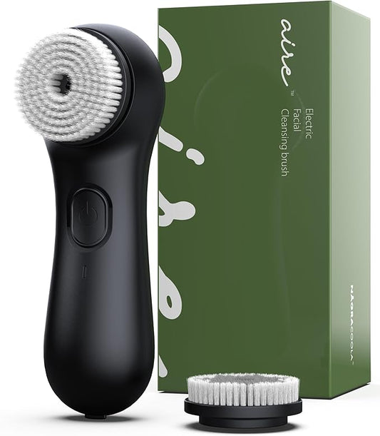 NågraCoola Electric Facial Cleansing Brush – Rechargeable Waterproof Face Scrubber for Women & Men, 2 Brush Heads for Deep Pore Cleansing & Gentle Exfoliation, 3 Speeds, Auto-Timer