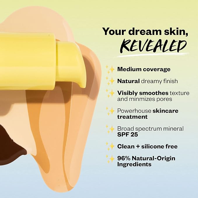 Kosas Revealer Skin-Improving Foundation with SPF 25 Protection - Hydrate, Brighten, Soothe, Plump, Protect Skin - Smoothing Texture, Natural Finish and Clean Formula - Medium Warm 240