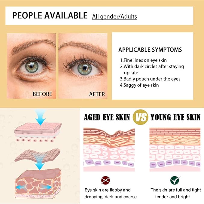 24K Gold Eye Masks, Crystal Collagen Eye Patches for Puffy Eyes, Reducing Fine Lines, Effectively Moisturizing Gold Eye Mask for Dark Circles and Puffiness Wrinkle Eye Bags