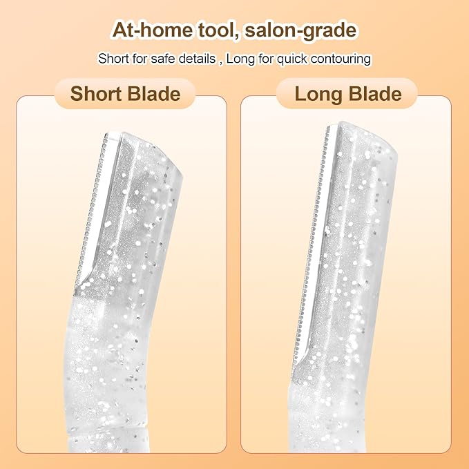 Women’s Dermaplane Razor for Face & Eyebrow - Anti-Cutting Japanese Blades for Eyebrow and Facial Hair Removal, Achieve Silky Skin and Perfect Brows (Transparent, 12 Count)