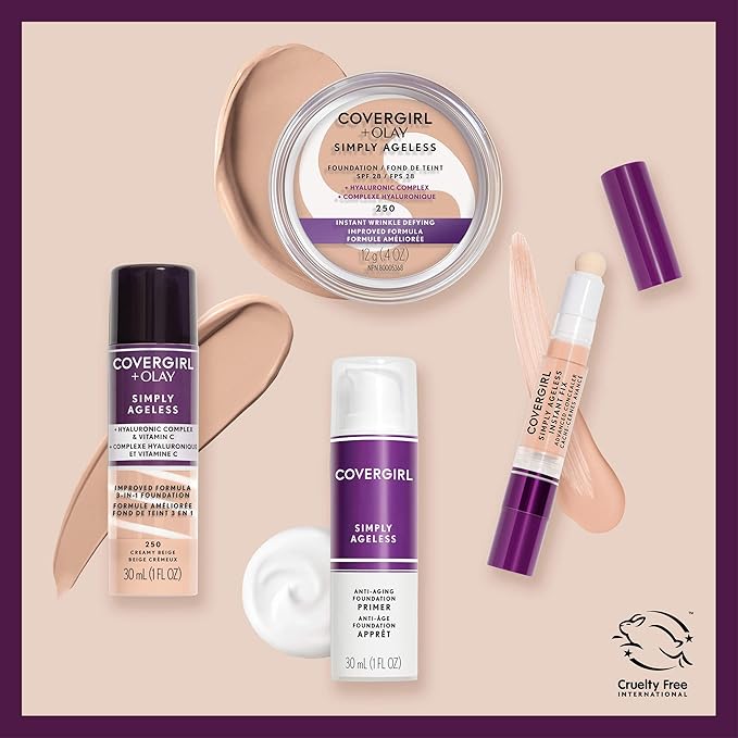 COVERGIRL & Olay Simply Ageless 3-in-1 Liquid Foundation, Fair Ivory, 1 Fl Oz (Pack of 1)