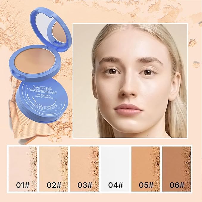 Oil Control Face Pressed Powder,Matte Smooth Flawless Setting 0.35Oz