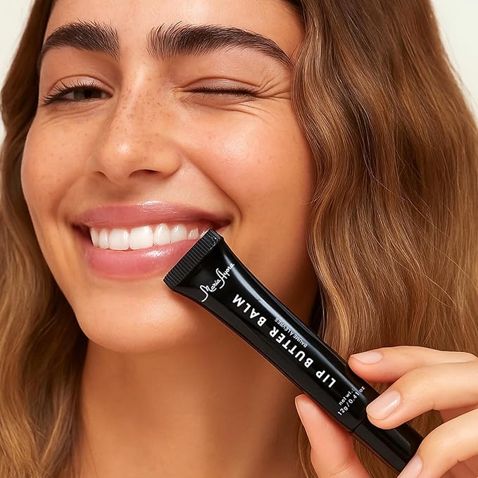 Deep Hydrating Lip Butter Balm | Plump & Nourish with Shea Butter, Vitamin E, Peptides & Hyaluronic Acid | Vegan, Non-Sticky, Anti-Aging Lip Treatment Care | 2-Pack (Clear-Unscented)