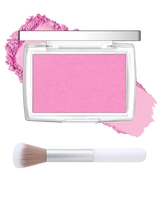 Pink Powder Blush Palette, Matte Powder Makeup Blush for Cheeks, Natural Glow Face Blush Contour Palette, Lightweight,Smooth, Highly Pigmented Buildable Color, Long-lasting All-Day Face Enhancing-Pink