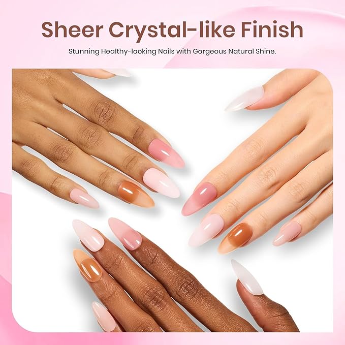 Beetles Jelly Gel Nail Polish Set, 6 Colors Milky White Nude Pink Sheer Brown Gel Polish Kit Nail Concealer Translucent Effect Soak Off Uv French Nail Art Gift for Women Ultimate Monochrome Collection