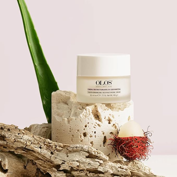 OLOS Youth-Enhancing Restructuring Cream - Anti-Aging Face Moisturizer - Face Lotion with Aloe and Shea Butter - Collagen Booster Face Cream - 1.7 oz