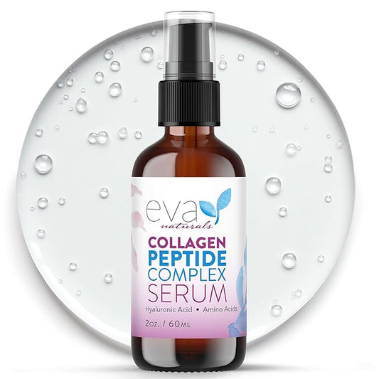 Collagen Peptide Serum for Face – Anti Aging Facial Treatment with Peptides & Hyaluronic Acid – Gentle Formula for Sensitive Skin, Microneedling Pen, Derma Roller, Skin Firming & Hydrating (2 Oz)