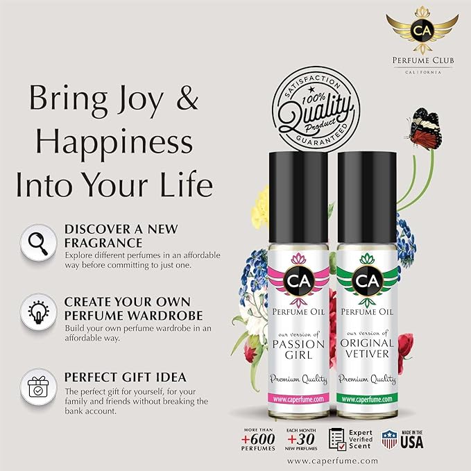 CA Perfume Impression of Estee L. Pleasures For Women Replica Fragrance Body Oil Dupes Alcohol-Free Essential Aromatherapy Sample Travel Size Concentrated Long Lasting Attar Roll-On 0.3 Fl Oz-X2